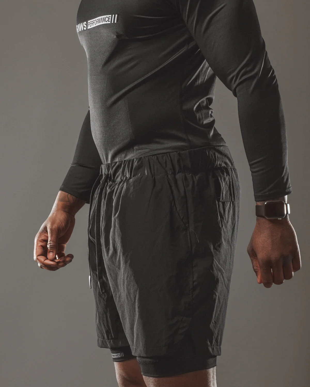 Long Sleeve Compression T-Shirt : Black RAWS : [PERFORMANCE] - Image 3